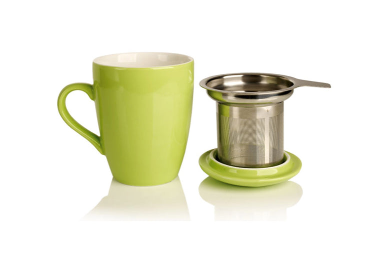 Porcelain Cup & Infuser - Grasshopper Green