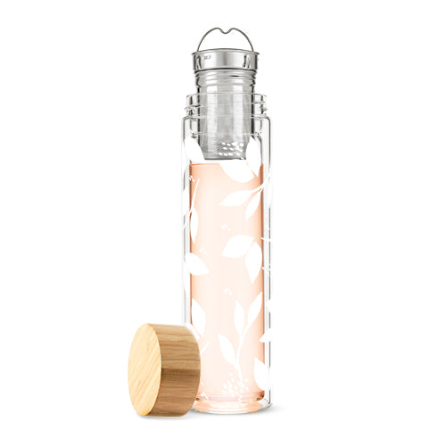 White Leaf Glass Travel Infuser