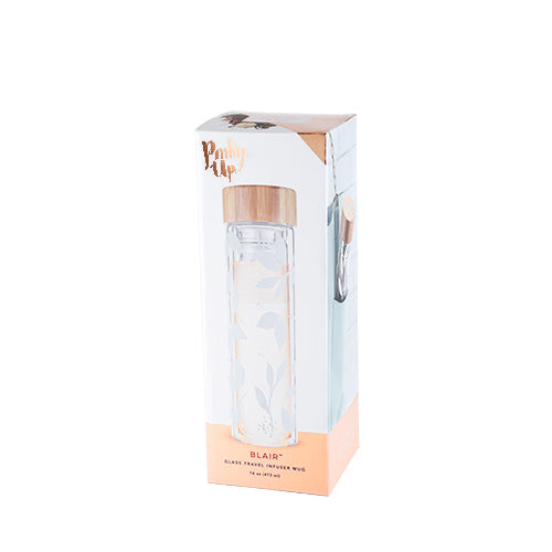White Leaf Glass Travel Infuser